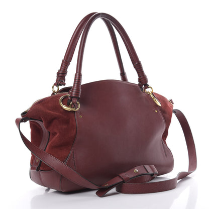 Chloe Grained Calfskin Suede Satchel Red 3 of 18