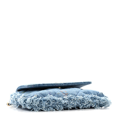 Chanel Denim Quilted Denim Mood Clutch With Chain Blue Multicolor 4 of 11