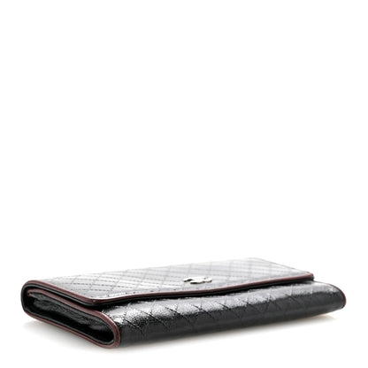 Chanel Calfskin Diamond Stitched Flap Wallet Black 4 of 15