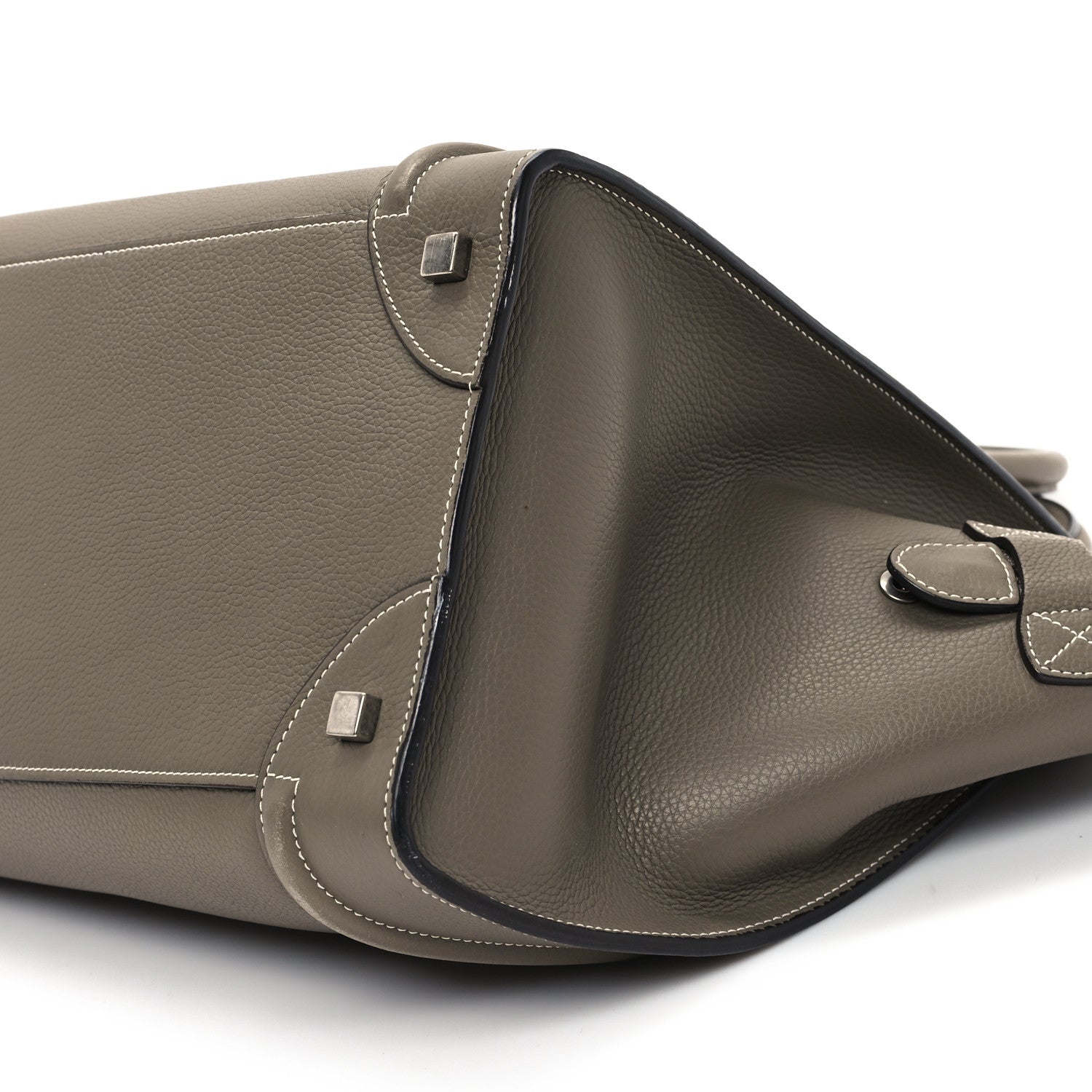 Celine Drummed Calfskin Mini Luggage Souris 9 of 10