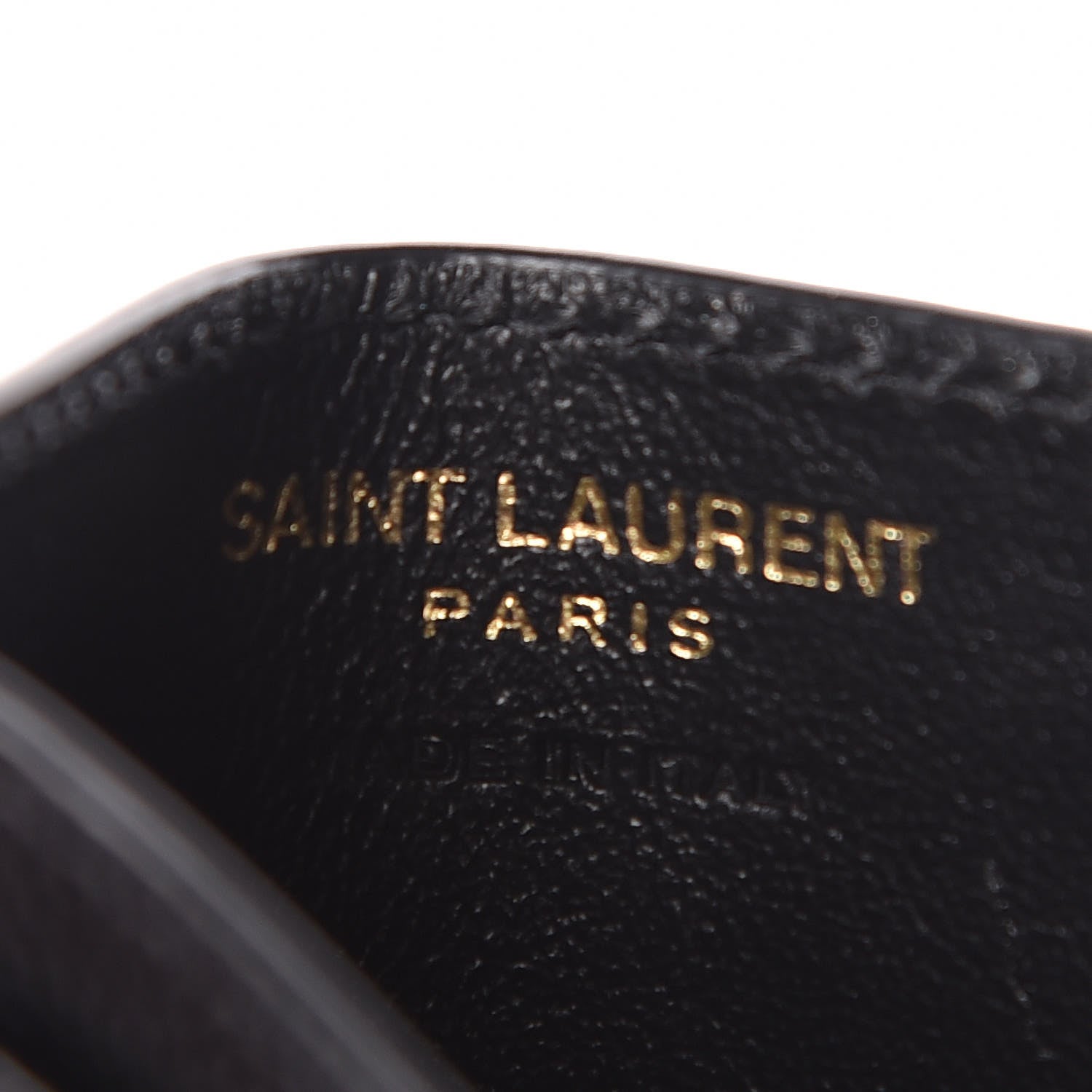 Saint Laurent Grain De Poudre Matelasse Chevron Monogram Credit Card Case Black 6 of 7