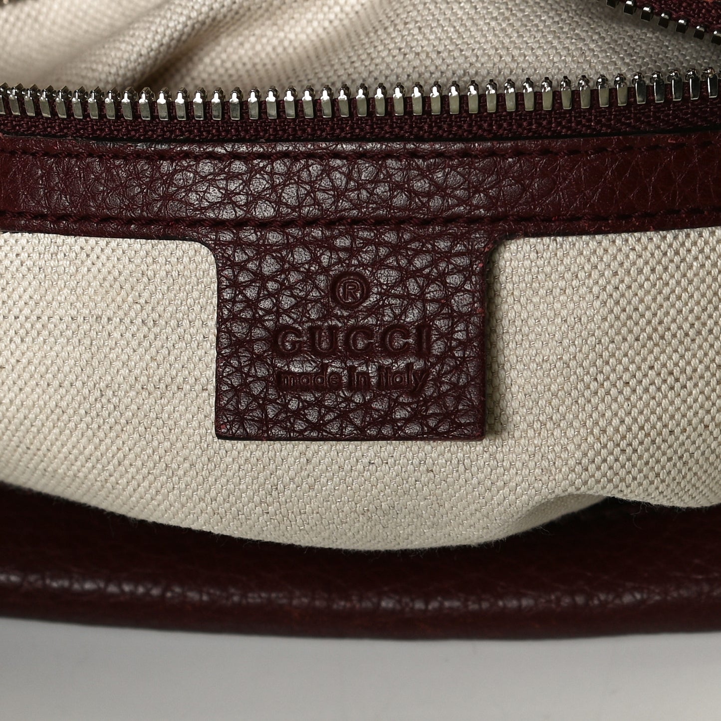 Pebbled Calfskin Medium Soho Messenger Bag Burgundy