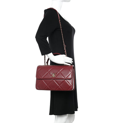 Chanel Lambskin Quilted Medium Trendy CC Flap Dual Handle Bag Burgundy 2 of 9