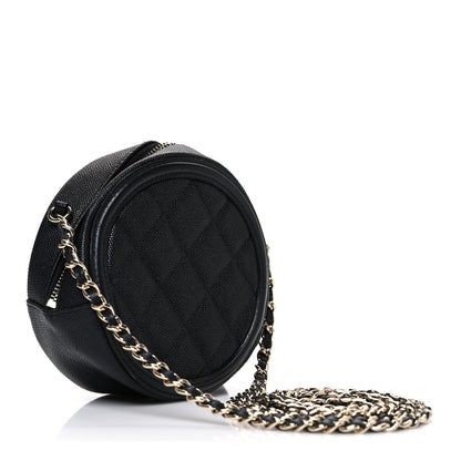 Chanel Caviar Quilted Round Filigree Crossbody Black 3 of 10