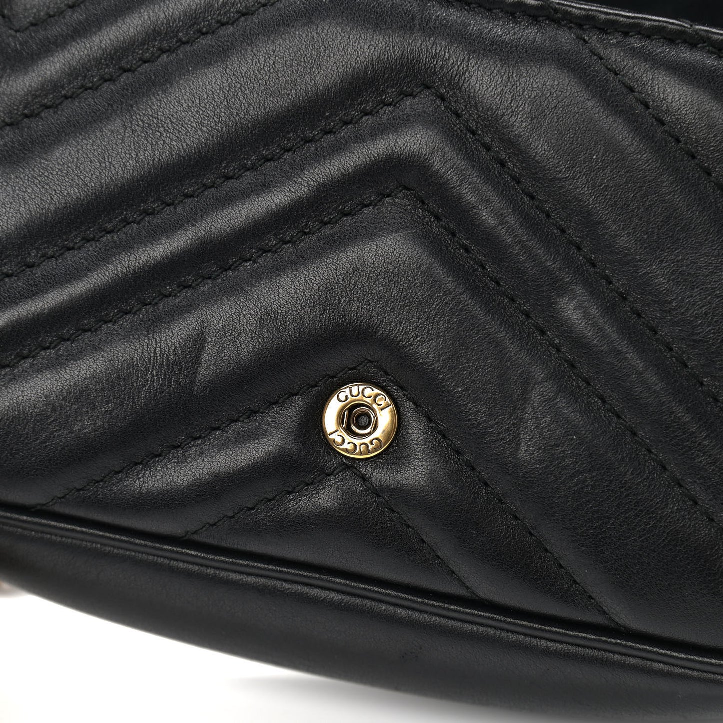 Calfskin Matelasse Super Mini GG Marmont Shoulder Bag Black
