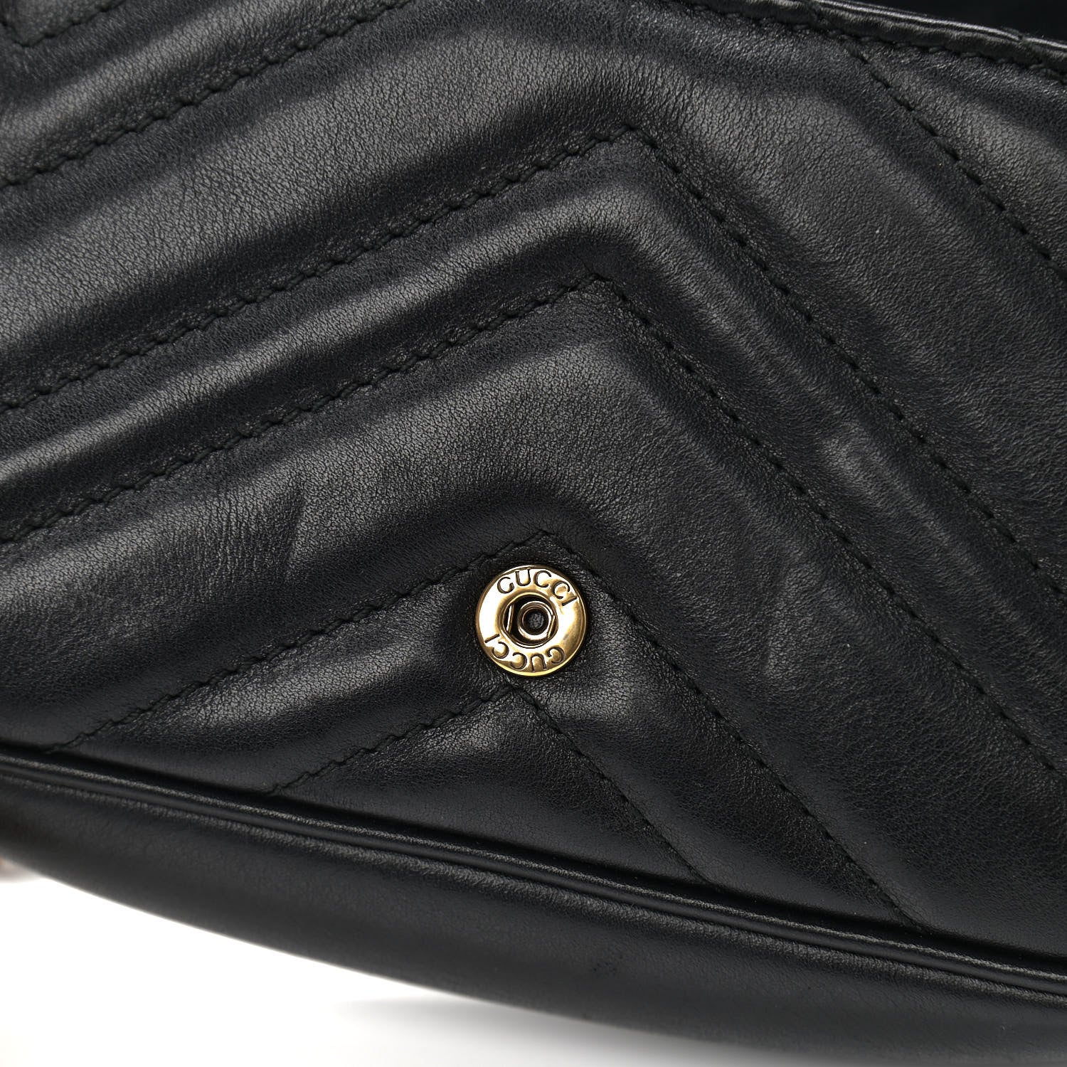 Gucci Calfskin Matelasse Super Mini GG Marmont Shoulder Bag Black 12 of 12