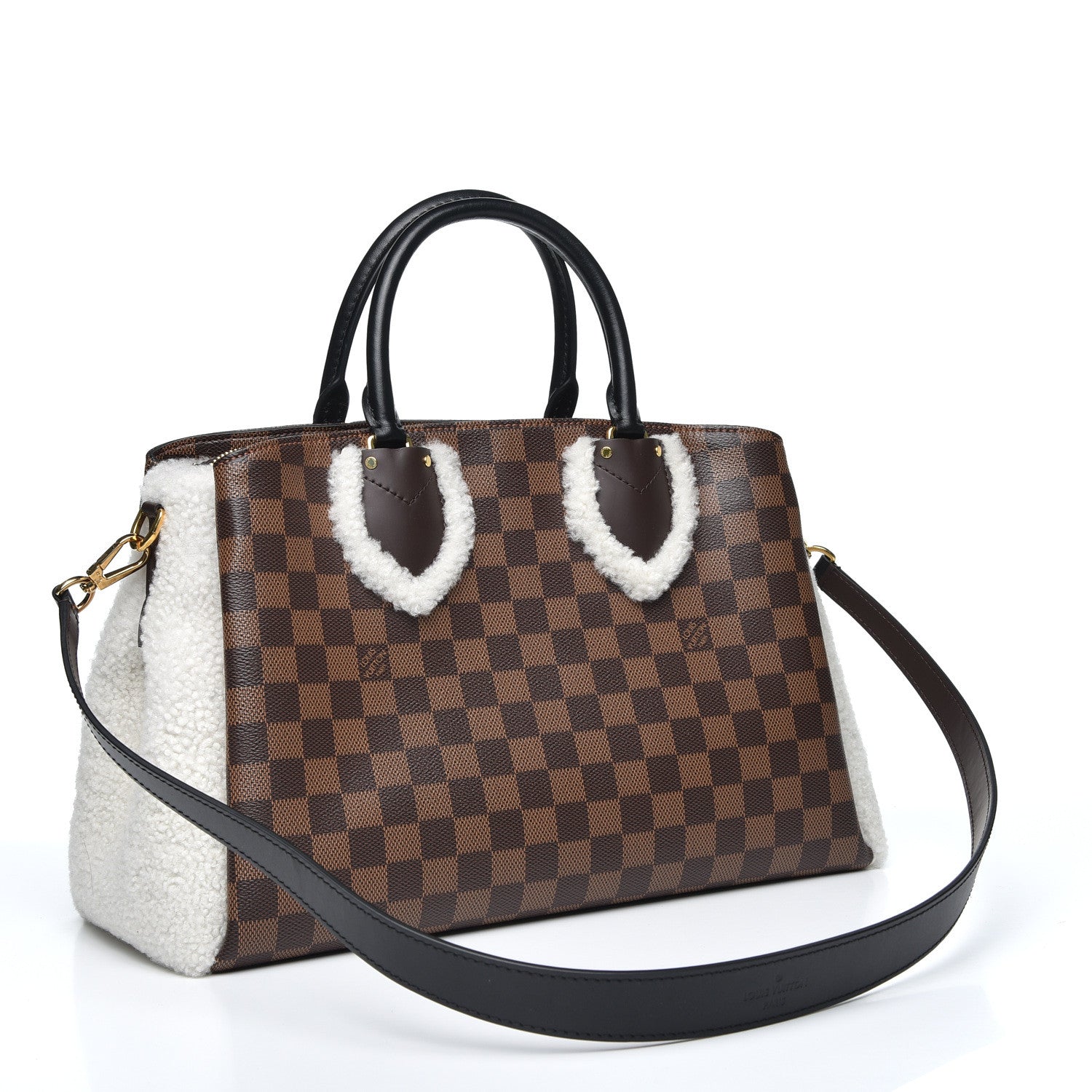 Louis Vuitton Damier Ebene Shearling Normandy 2 of 10