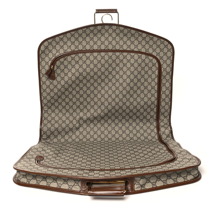 Gucci GG Supreme Monogram Azalea Calfskin Retro Interlocking G Hanger Garment Bag Beige Ebony Brown Sugar 4 of 11