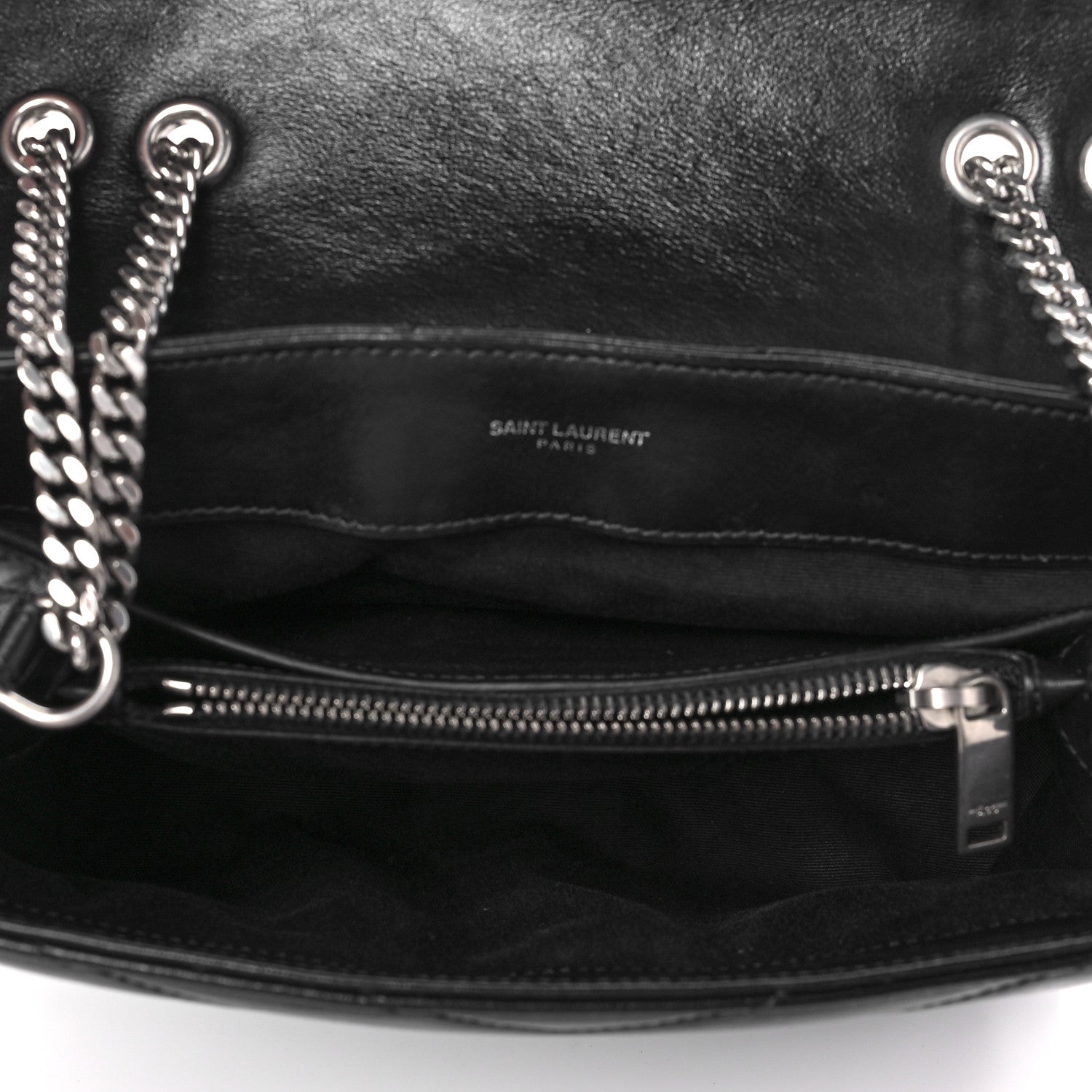 Saint Laurent Calfskin Y Quilted Monogram Small Loulou Chain Satchel Black 5 of 7