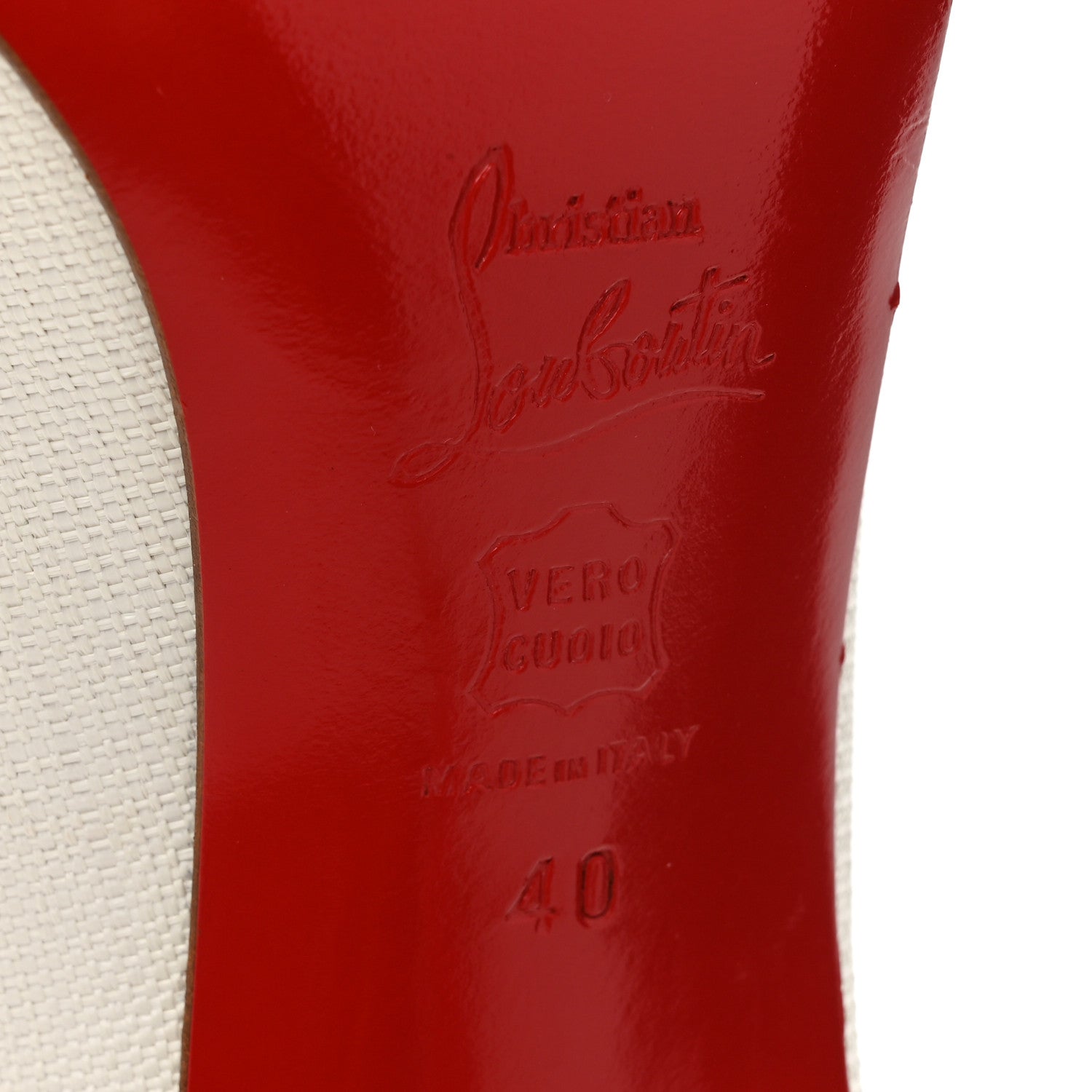 Christian Louboutin Canvas Peep Toe Pumps 40 White 7 of 10