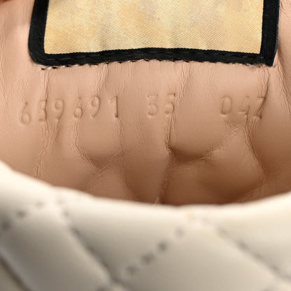 Gucci Calfskin GG Supreme Monogram Nappa Quilted Lace Up Ankle Boots 35 Mystic White Beige 9 of 10