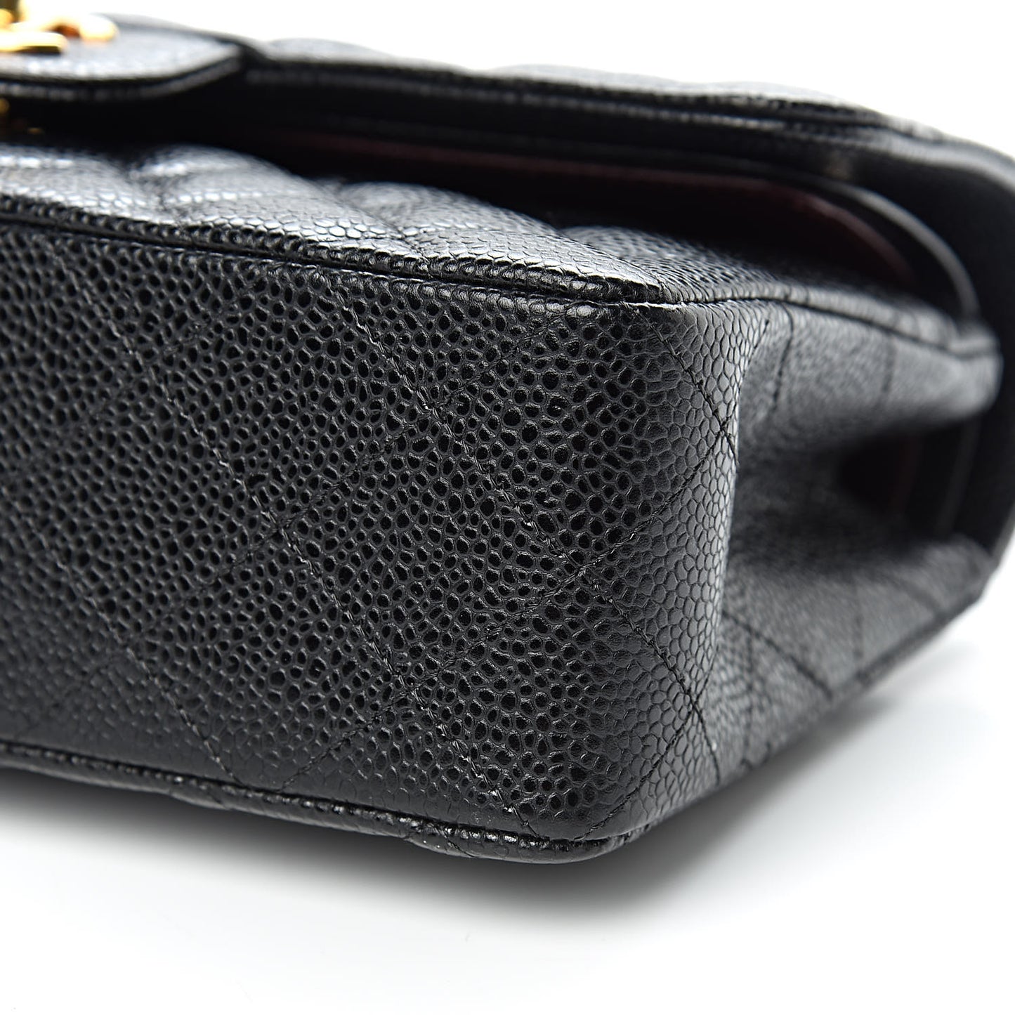 Caviar Quilted Small Double Flap Black