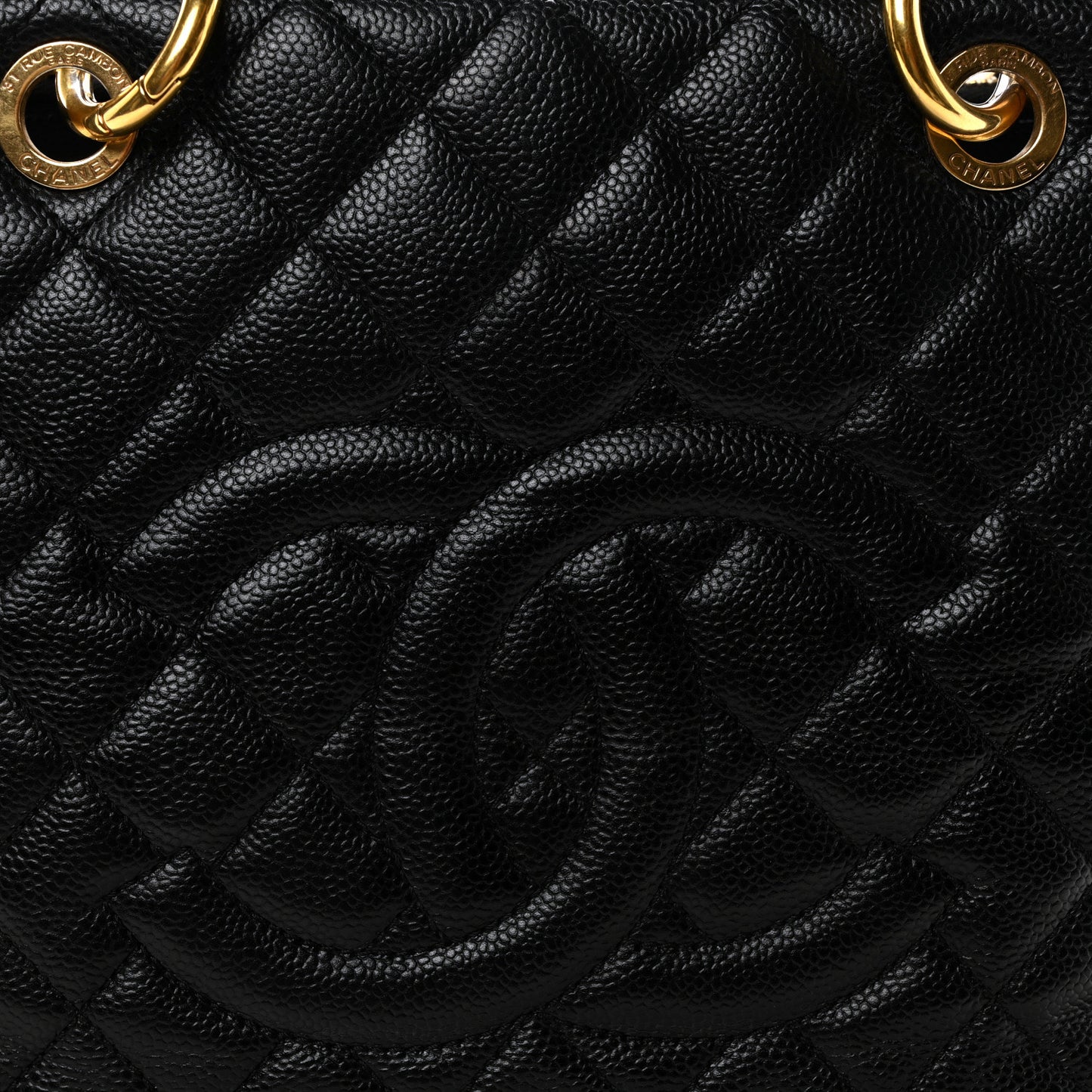 Caviar Quilted Grand Shopping Tote GST Black