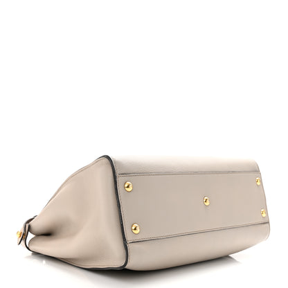 Fendi Vitello Seta Shiny Nappa Medium Peekaboo Iconic Satchel Grigio Polvere Magenta 4 of 12