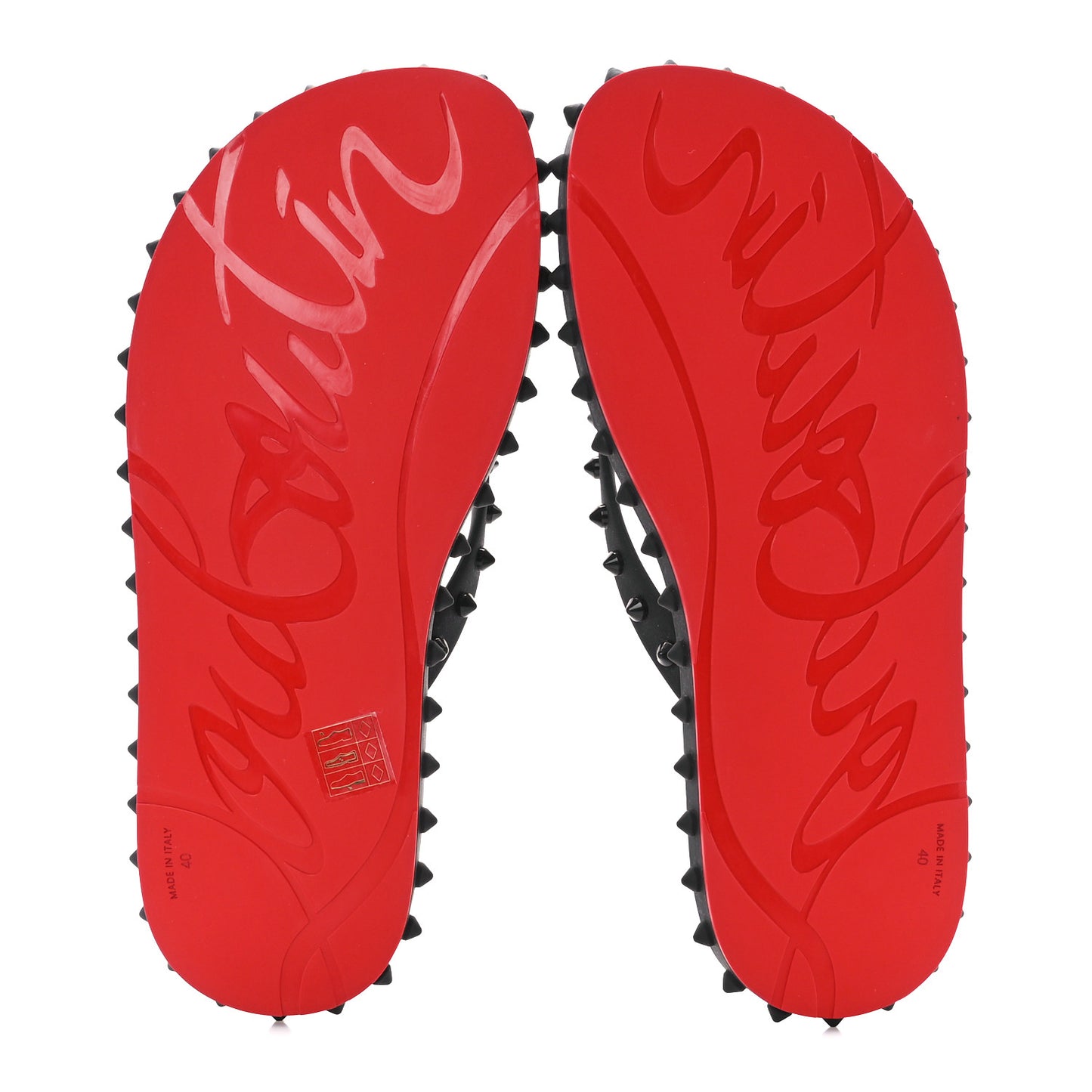 Rubber Spike Super Loubi Flip Flop Sandals 40 Black