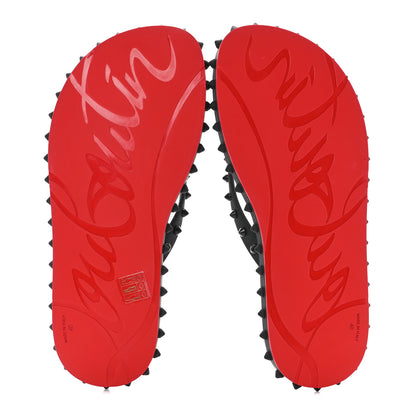 Christian Louboutin Rubber Spike Super Loubi Flip Flop Sandals 40 Black 5 of 7