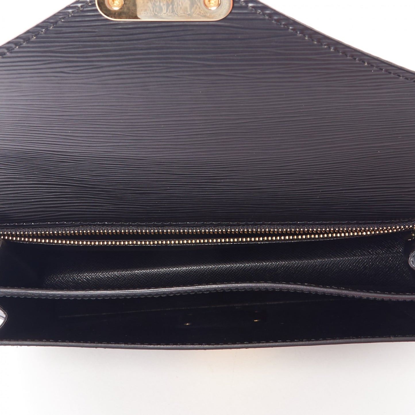 Epi Pochette Sellier Dragonne Clutch Black