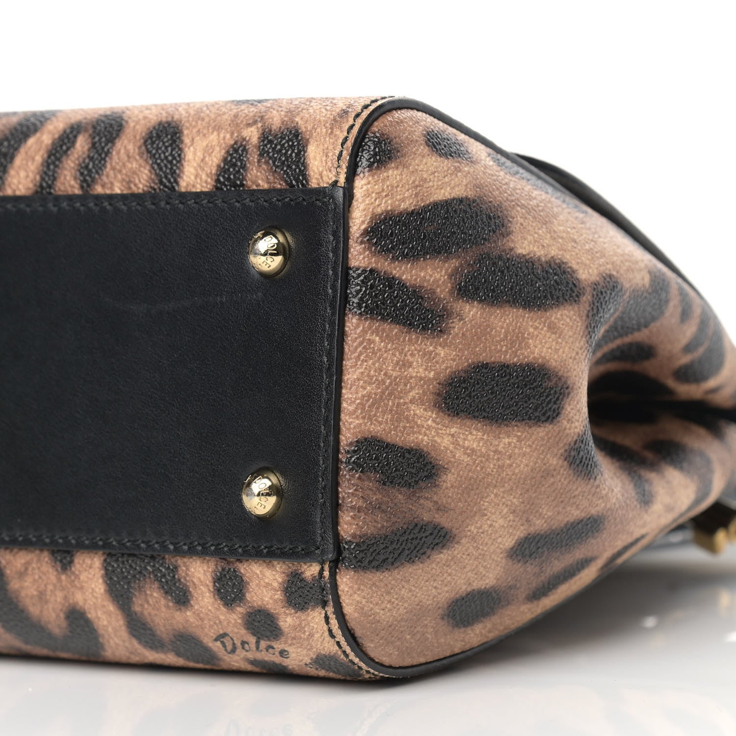 Dolce & Gabbana Dauphine Leopard Print Small Miss Sicily Satchel Black 10 of 14