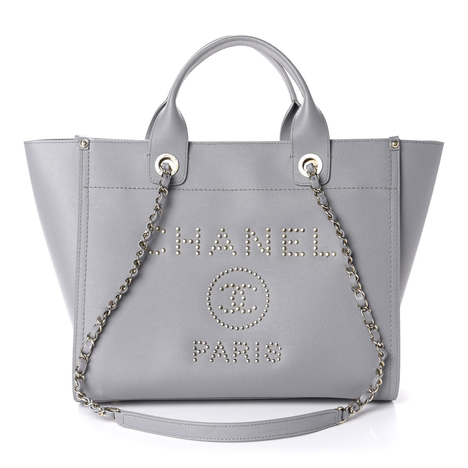 Chanel Caviar Studded Small Deauville Tote Grey 1 of 12