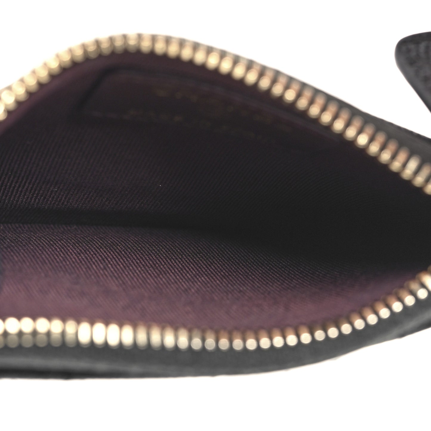 Caviar Quilted CC Zip Card Holder Black