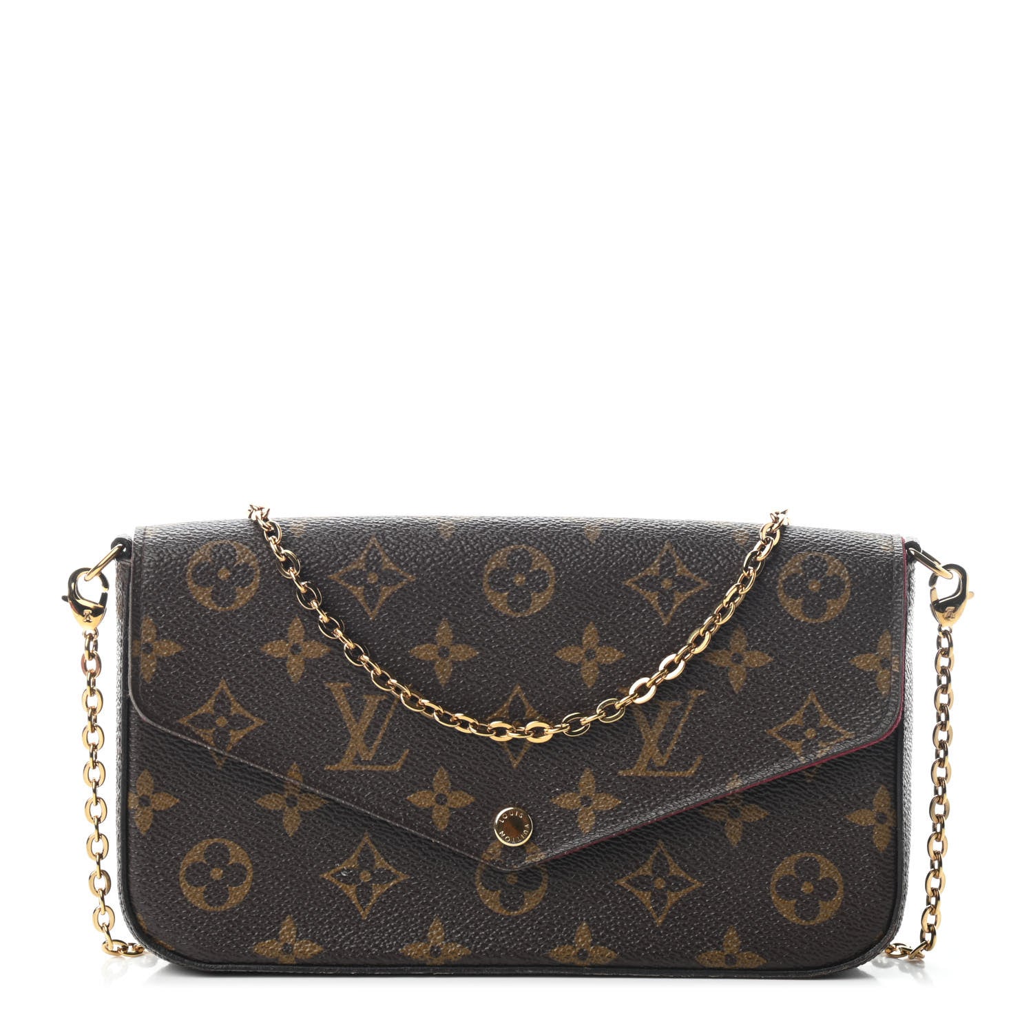 Louis Vuitton Monogram Pochette Felicie Chain Wallet Fuchsia 3 of 10