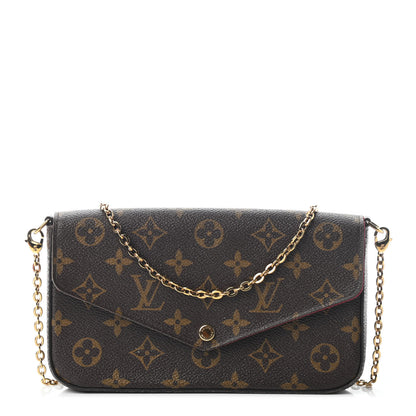 Louis Vuitton Monogram Pochette Felicie Chain Wallet Fuchsia 3 of 10