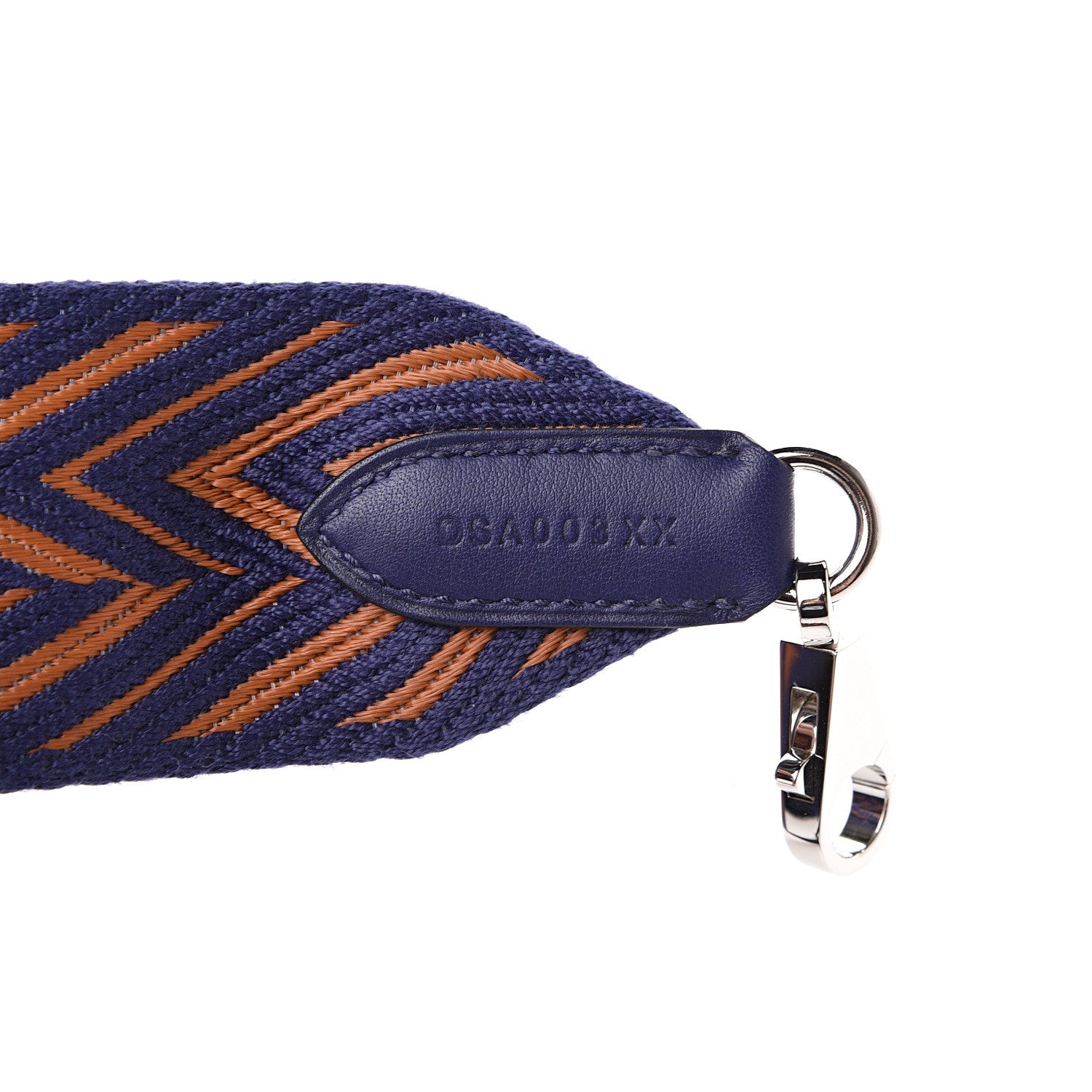 Hermes Toile Swift 50mm Sangle ZigZag Shoulder Strap Bleu Encre Gold 4 of 4