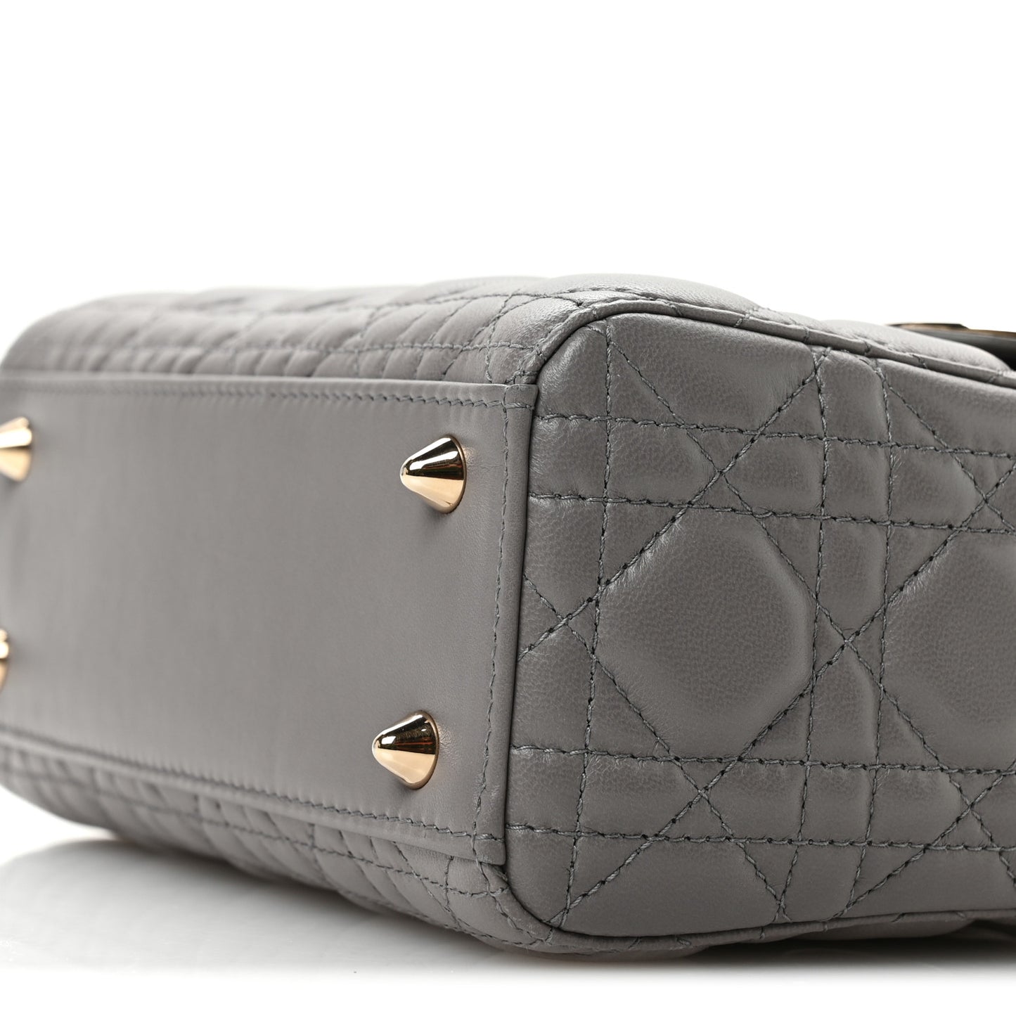 Lambskin Cannage Small Lucky Badges My Lady Dior Grey