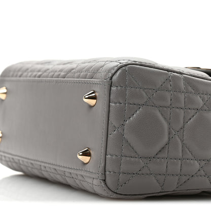 Christian Dior Lambskin Cannage Small Lucky Badges My Lady Dior Grey 10 of 11