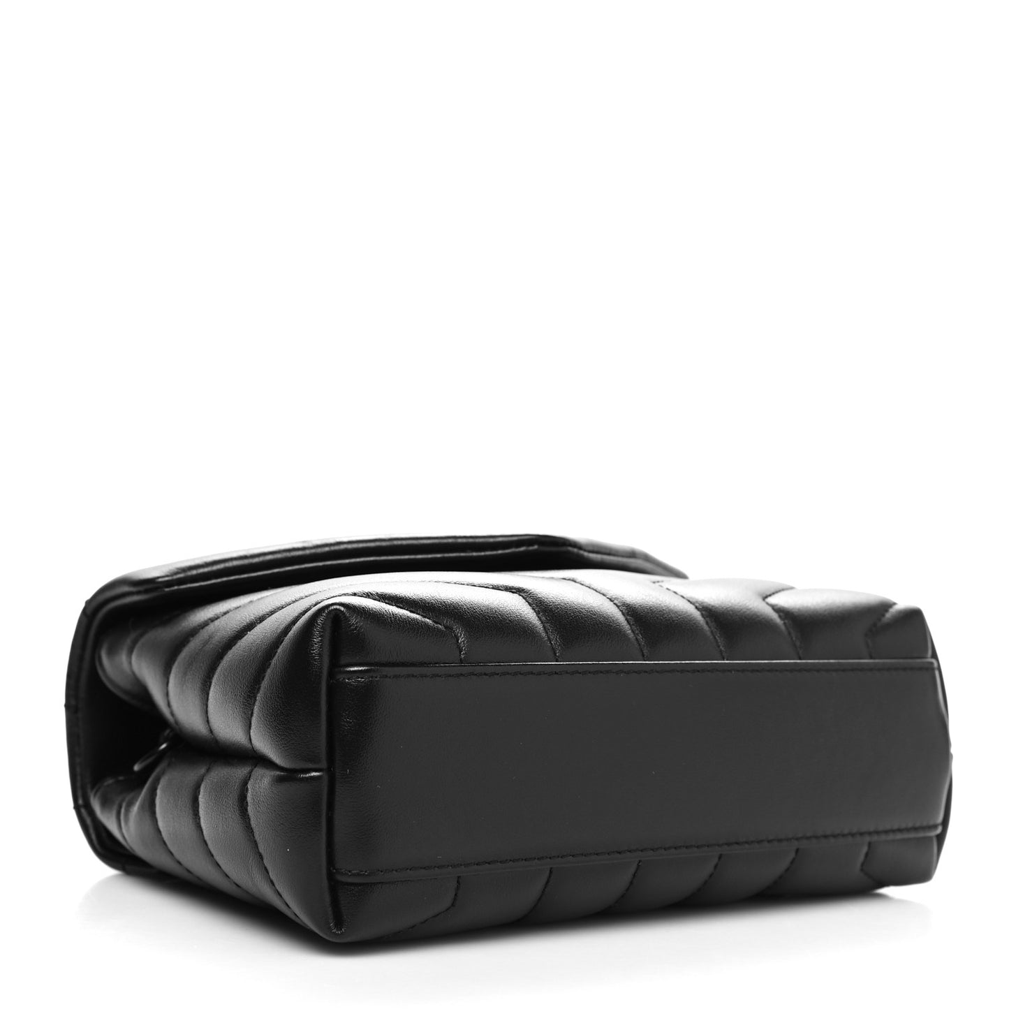 Calfskin Y Quilted Monogram Monochrome Toy Loulou Crossbody Bag Black