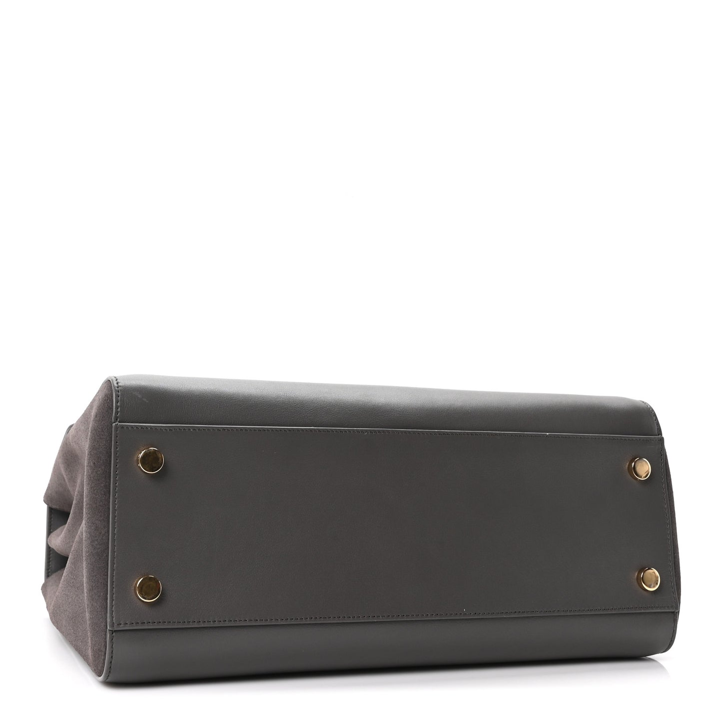 Calfskin Crocodile Embossed Medium Moujik Top Handle Bag Fog
