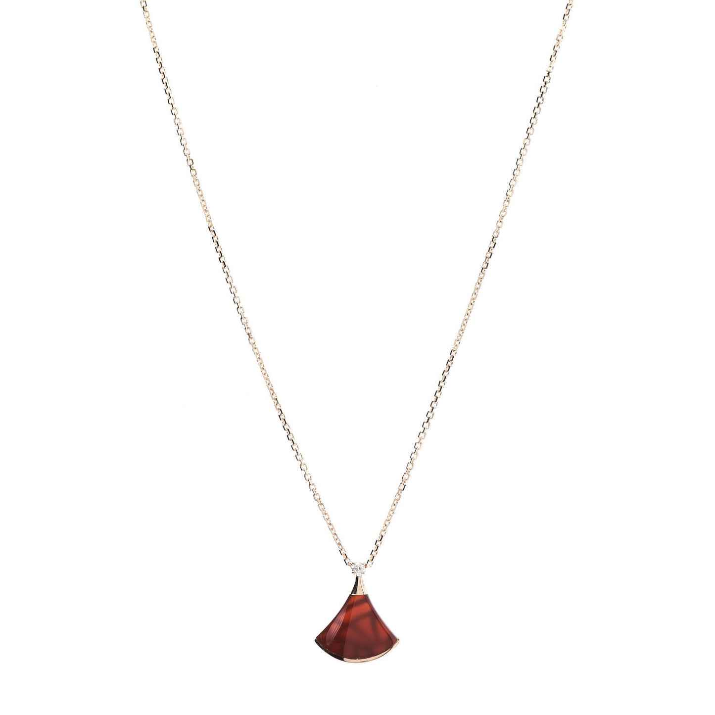 18K Rose Gold Diamond Carnelian Divas' Dream Pendant Necklace