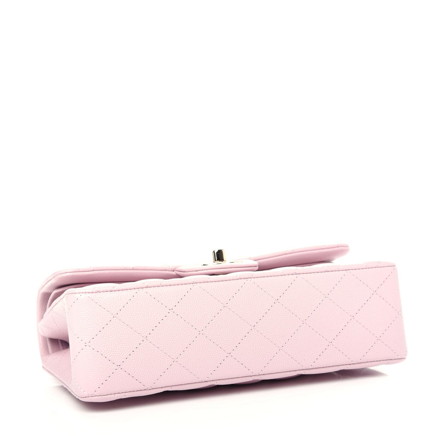 Caviar Quilted Small Double Flap Light Pink