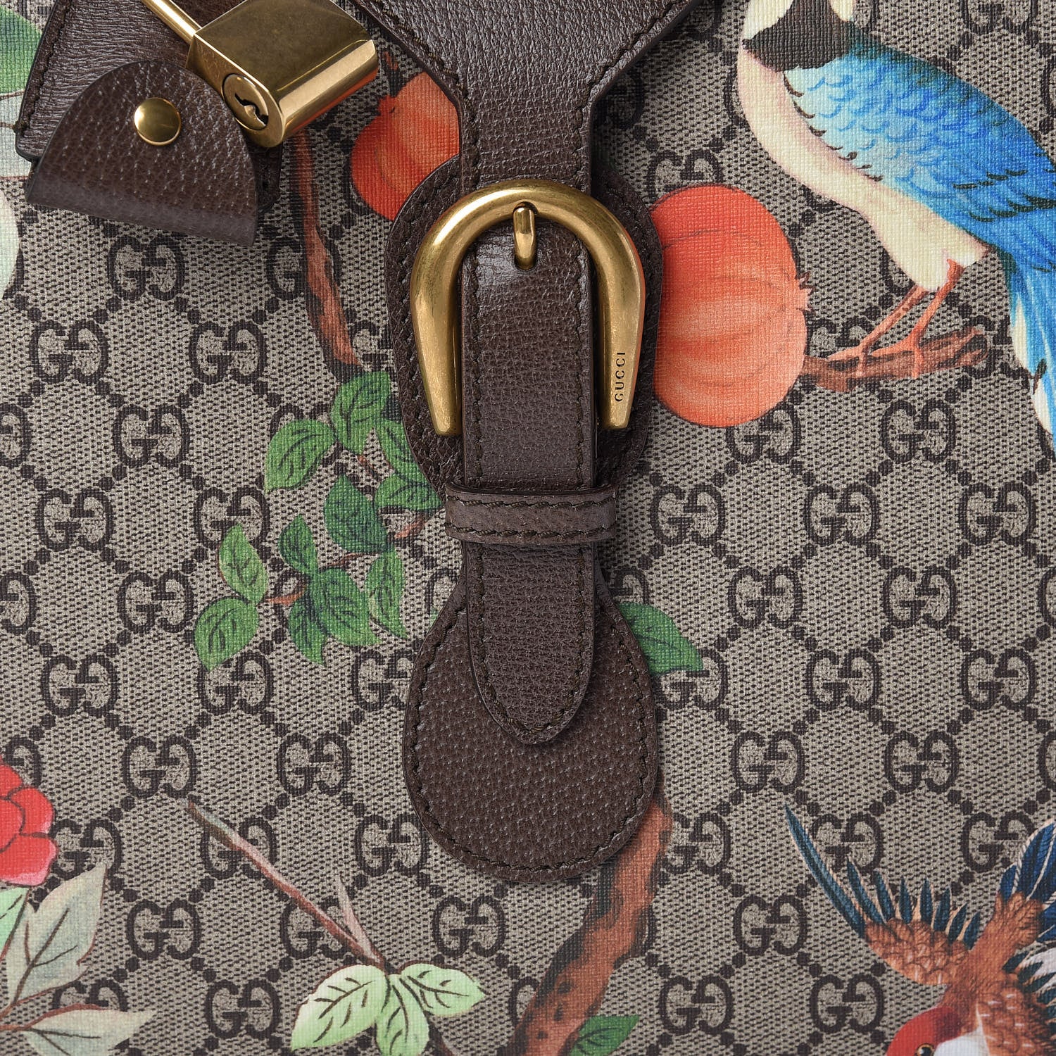 Gucci GG Supreme Monogram Tian Web Suitcase Beige Multicolor New Acero 8 of 12