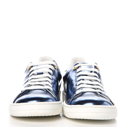 Louis Vuitton Metallic Calfskin Frontrow Sneakers 36 Blue 2 of 10