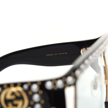 Gucci Acetate Pearl Rectangular Frame Sunglasses GG0234S Black 5 of 8