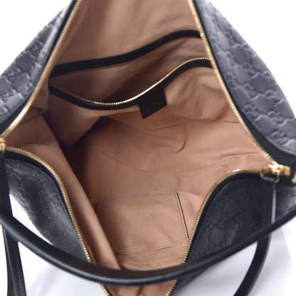 Gucci Guccissima Signature Large Linea A Hobo Black 7 of 11
