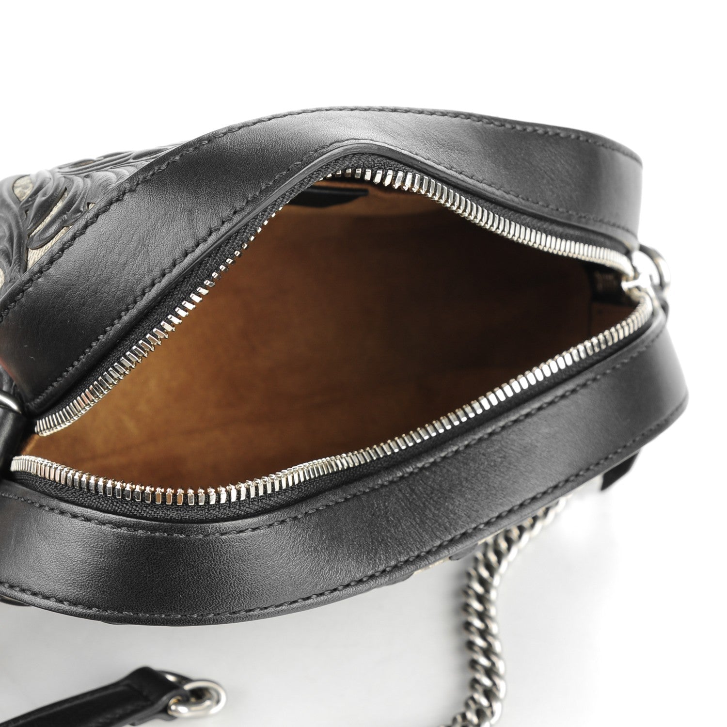 Gucci GG Supreme Monogram Arabesque Mini Chain Shoulder Bag Beige Black 5 of 7