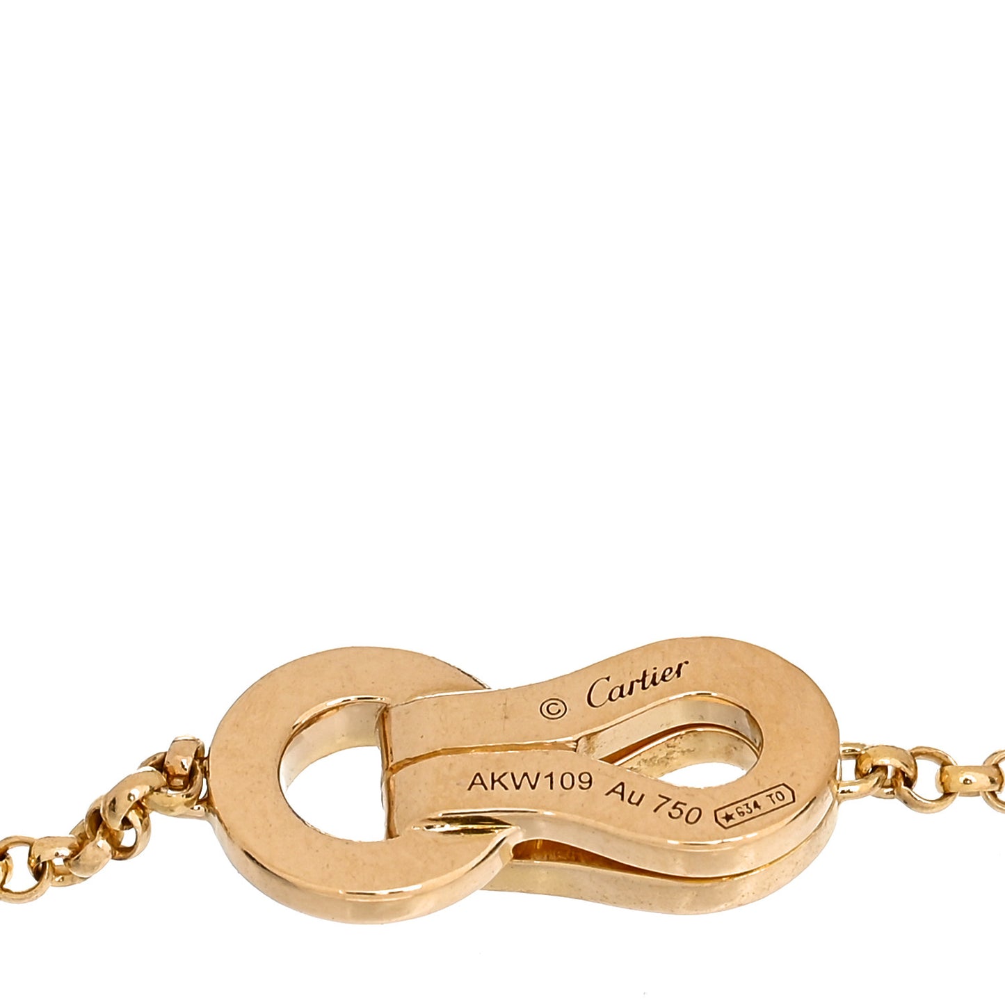 18K Yellow Gold Diamond Agrafe Chain Bracelet