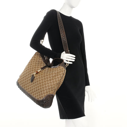 Gucci Monogram Large New Jackie Shoulder Bag Dark Brown 3 of 8