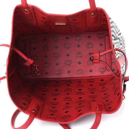 MCM Visetos Medium Liz Reversible Shopper Tote Ruby Red 16 of 16