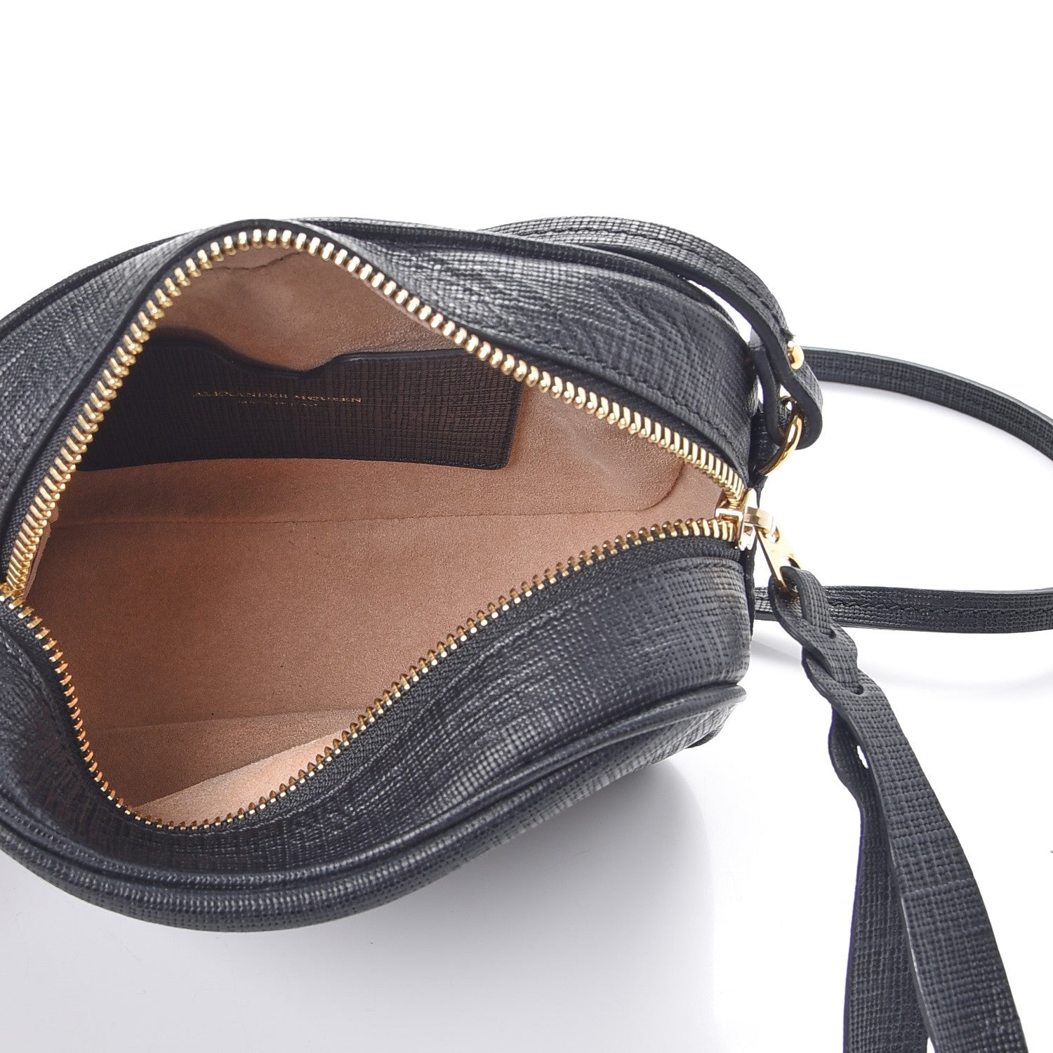 Alexander McQueen Textured Calfskin Camera Cossbody Bag Black 5 of 8