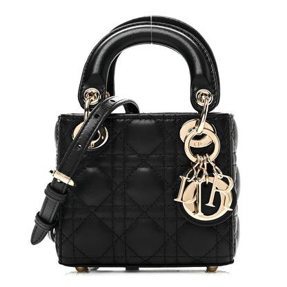 Christian Dior Lambskin Cannage Micro Lady Dior Black 1 of 9