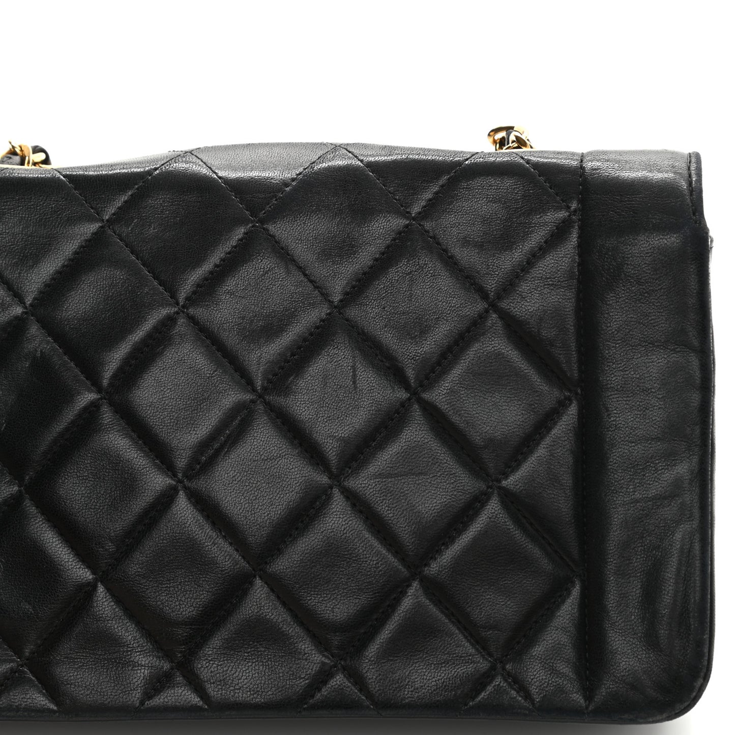 Lambskin Quilted Small Single Flap Black