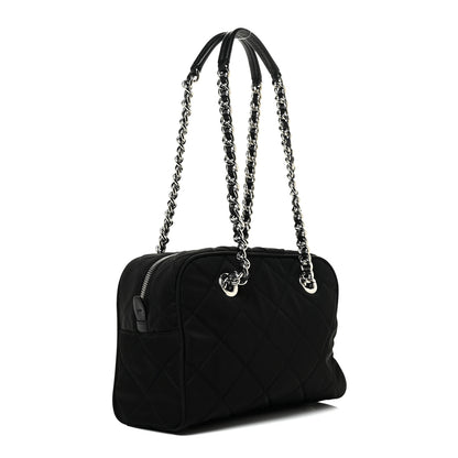 Prada Nylon Tessuto Impuntu Quilted Shoulder Bag Black 3 of 9