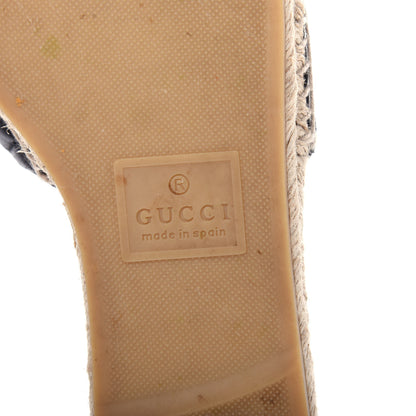 Gucci Nappa Matelasse GG Marmont Espadrille Slide Sandals 38 Black 9 of 12