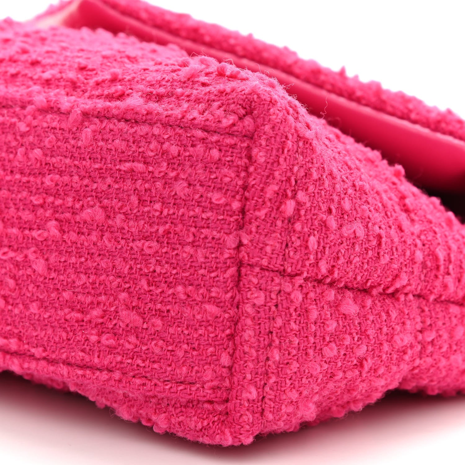 Saint Laurent Boucle Tweed Quilted Toy Loulou Puffer Monogram Chain Satchel Magenta 11 of 11