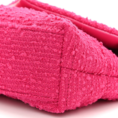 Saint Laurent Boucle Tweed Quilted Toy Loulou Puffer Monogram Chain Satchel Magenta 11 of 11