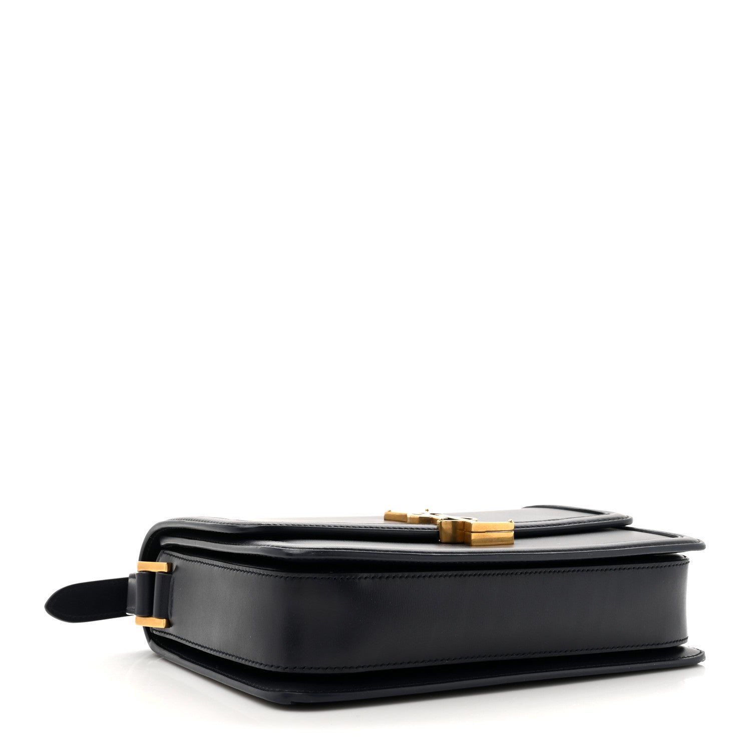 Saint Laurent Box Calfskin Monogram Medium Solferino Satchel Deep Marine 4 of 14