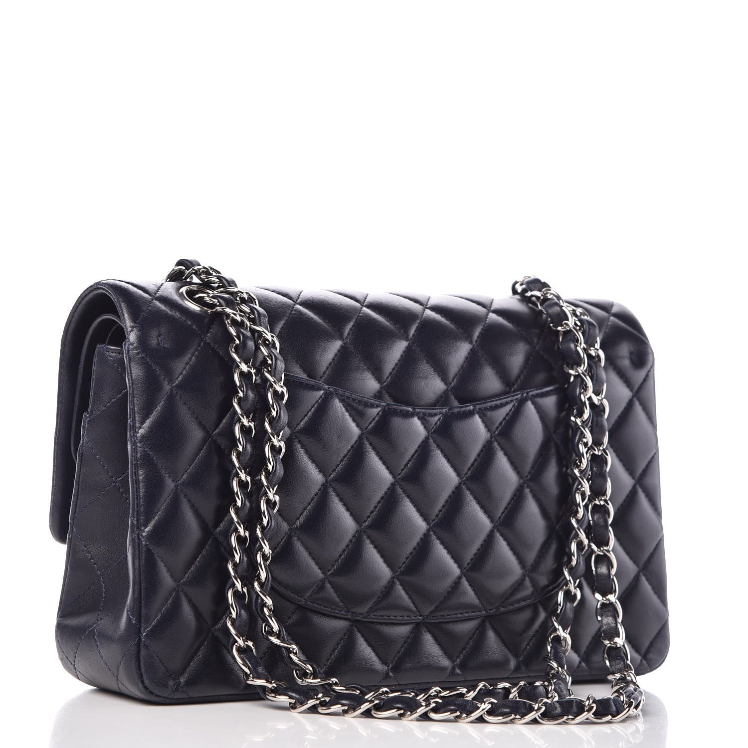 Chanel Lambskin Quilted Medium Double Flap Navy 3 of 11